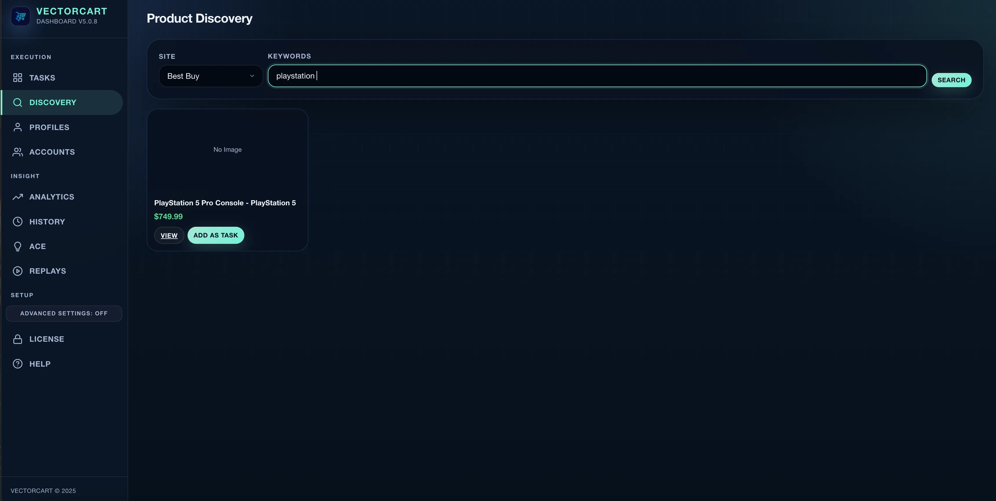 Vectorcart add account modal for store credentials